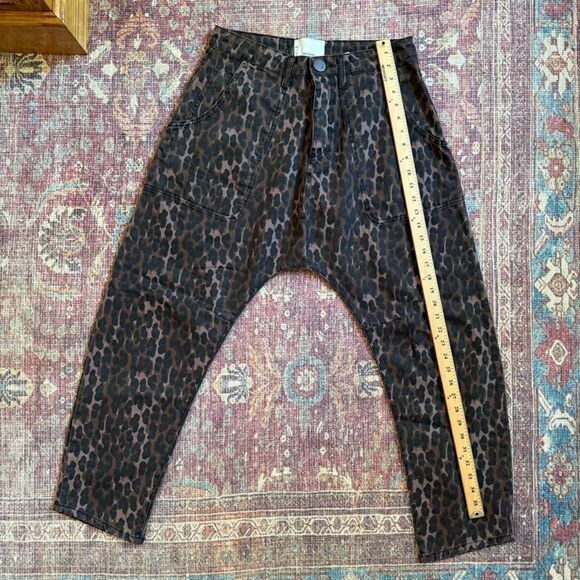 One Teaspoon Sinners Women’s 27 Leopard Print Barrel Harem Pants 100% Cotton - Picture 2 of 15